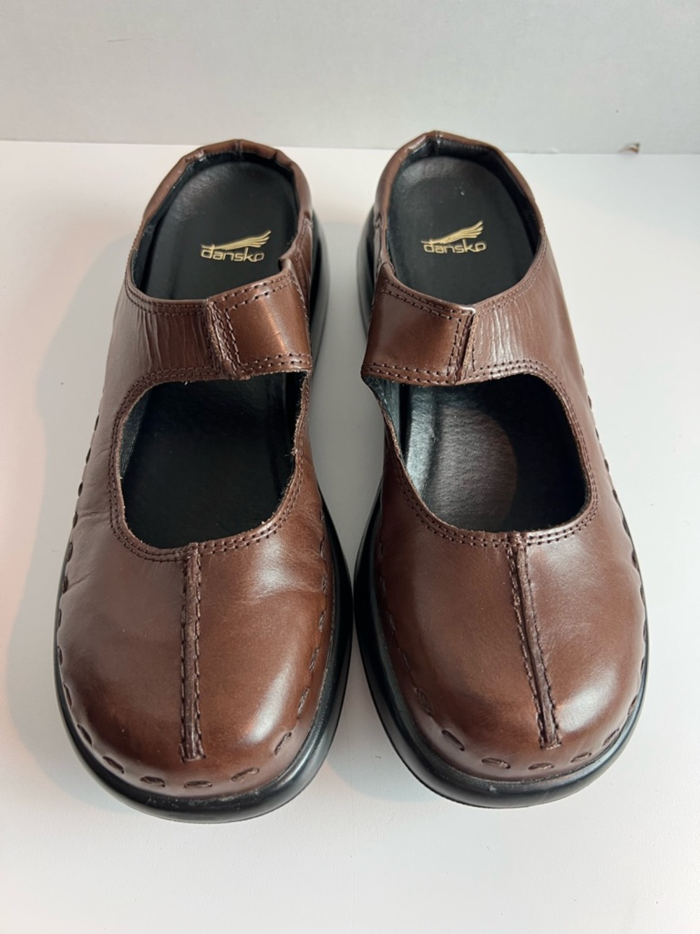 Dansko Brown Leather Slip on Clogs Size 40